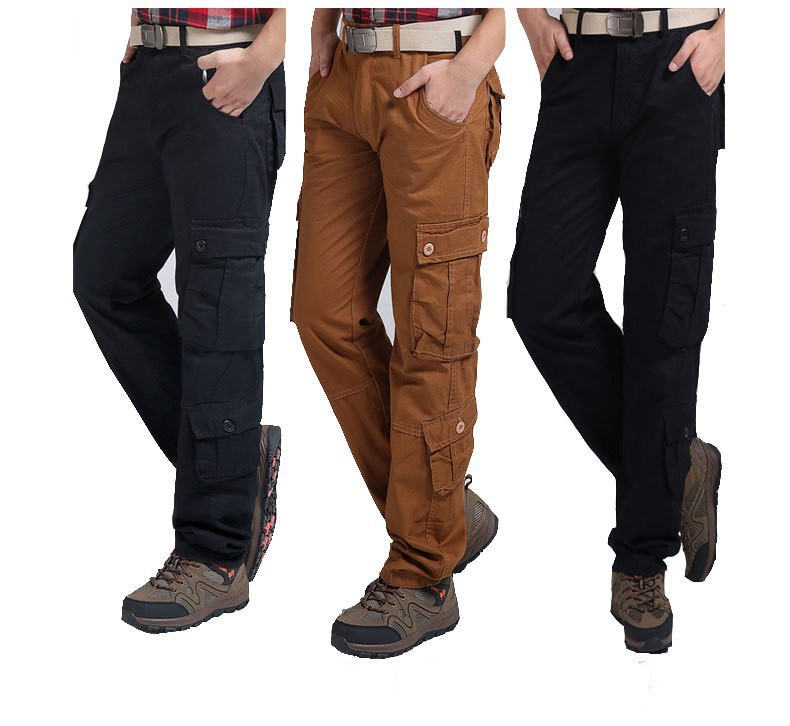 2014-Hot-Selling-Cotton-Men-Cargo-Pants-Solid-Multi-pockets-Work-Overalls-Trousers-Fatigue-Tactical-Army