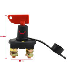 Car Battery Cut Off Disconnect Master Kill Switch Marine RV With Removable Key