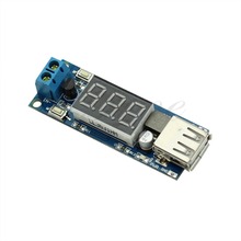 Free Shipping 2in1 DC 4.5-40V To 5V 2A USB Charger DC-DC Step-down Converter Voltmeter Module