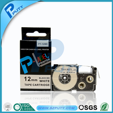 Compatible for EZ-label printer 12mm black on white XR-12WE label tape PT-12WE label tape