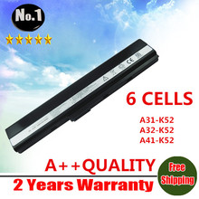 Wholesale laptop battery for Asus A52 A52J K42 K42F K52F K52J 70-NXM1B2200Z A31-K52 A32-K52 A41-K52 A42-K52 6cells free shipping