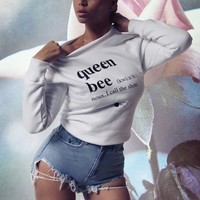 Elina 2015 woman Beyonce Queen Bee felpe donna jogging survetement femme chandal mujer survetement hoodies sweatshirt s m l xxl
