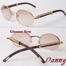 New, free shipping, color wooden round sunglasses, 7550178 sunglasses Size: 53-22-135mm