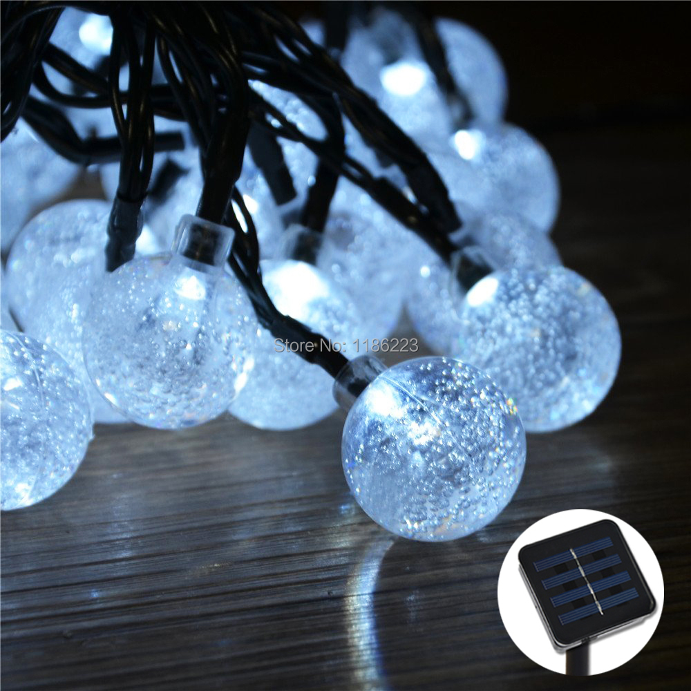 Colorful Bubble Ball Solar Powered Fairy String Lights Outdoor Garden Festival Party Lighting ...