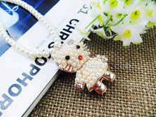 Fashion Pearl Necklace Jewlery Cute Cat Long Necklace Statement Necklace For Women Popular Dorp Necklace Accessory