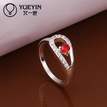 R285 Promotion Korean Elegant Imitation Ruby 925 Sterling Silver Rings For Women Wedding Engagement Ring For