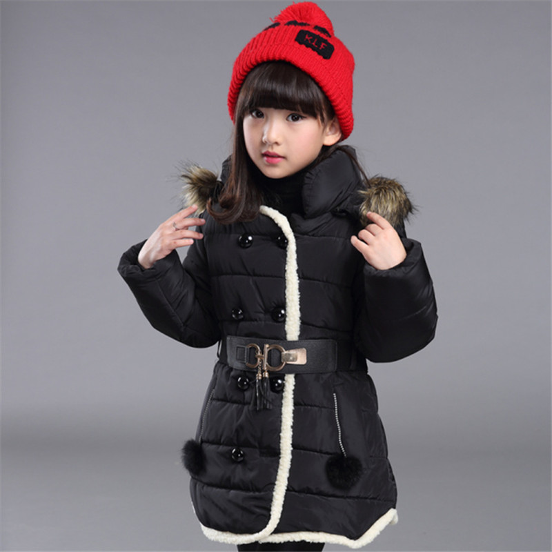 2015 new children's clothing girls 5-9T child padded jacket winter coat thick winter jacket children