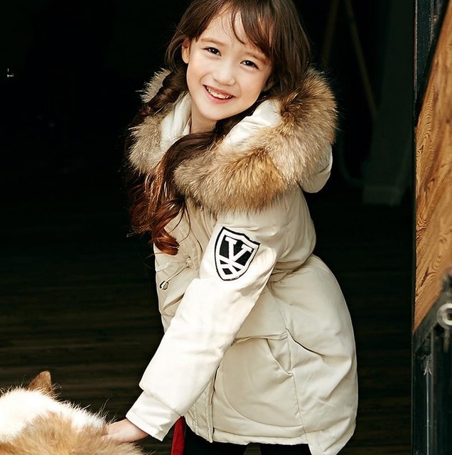 3℃ - -38℃ down coat 2016 зима новый высококачественный детская пуховик. 90% белая утка вниз. маленькая девочка вниз холодной открытый верхней одежды . down jacket for girl