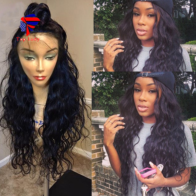 Фотография Peruvian Full Lace Human Hair Wigs Water Wave With Baby Hair Glueless 100% Virgin Hair Lace Front Wigs Wave Wig For Black Women
