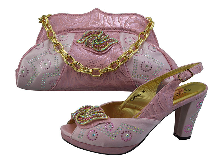 Italian Shoes And Matching Bags with GF11 pink color Italian design ...