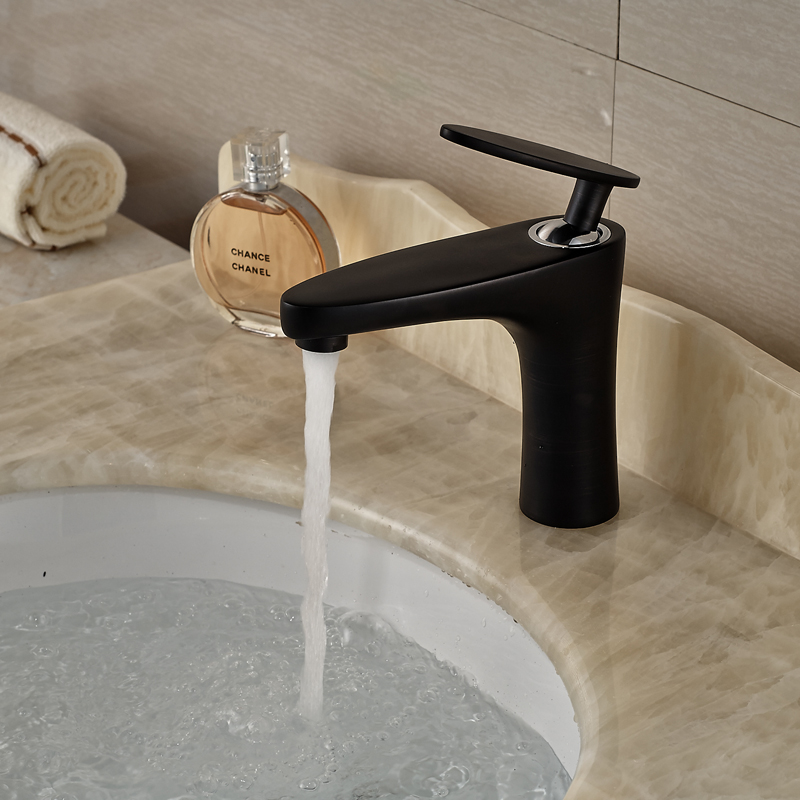 Brand New Bathroom Brass Hot and Cold Water Basin Faucet Single Lever Deck Mounted Mixer Taps