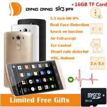Ding Ding SK3 Pro 5.5” Unlock Quad Core 13MP Camera Eye Control MTK6582 1.3GHz HD Screen Dual SIM OTG 3G Smartphone+16G TF Card