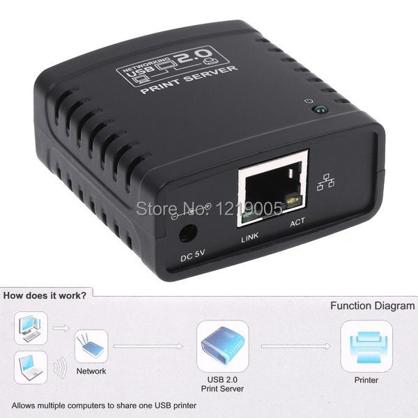 Купить Новый usb 2.0 lrp сетевой сервер печати wifi сетевой принтер ...