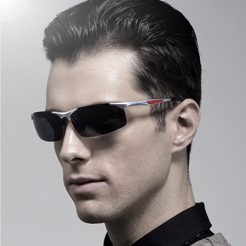 Aluminum Magnesium Polarized sunglasses men sport 2015 high grade anti dizziness anti UV two style exquisite