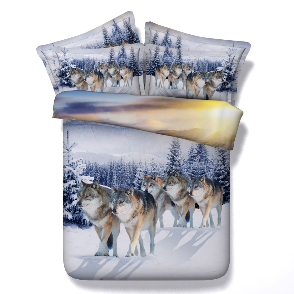 Online kopen wholesale sneeuw wolf dekbed set uit china sneeuw ...