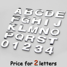 2letters/lot car body styling 3D ABS capital English letter numbers stickers DIY auto logo brands badge emblem displacement mark