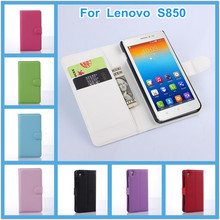 Lenovo S850 case fashion 9 colors litchi texture leather phone case cover Lenovo S850 luxury flip