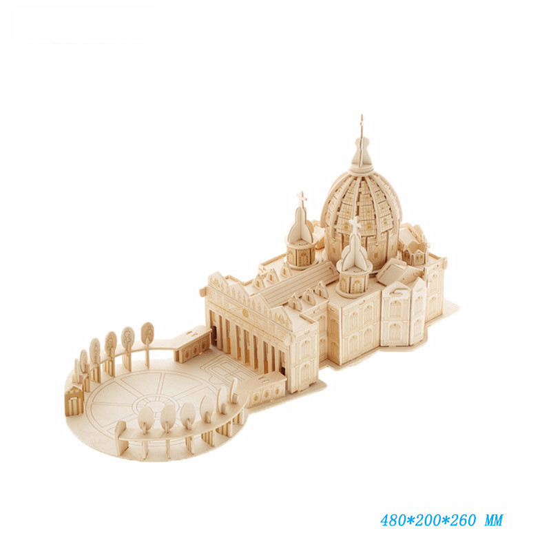 Church Castle Building Model Jigsaw 3D Wooden Puzzle DIY Educational Model  Toys Puzzle for Adult Children