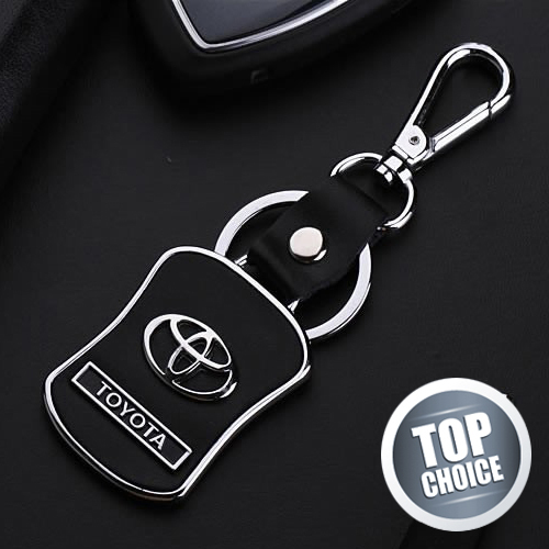 Fashion Leather Toyota Emblem Keychain Car Styling for Toyota Avensis Camry Corolla 2014 Land
