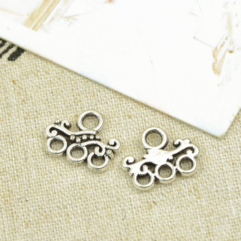 Free shipping Breasted Beaded Buckle Ot Retro Tibetan Silver Alloy Spacer Loose Jewelry Accessories 14X11mm 20Pcs