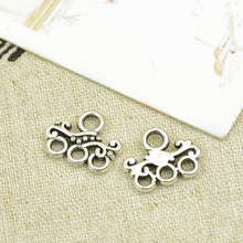 20Pcs Breasted Beaded Buckle Ot Retro Tibetan Silver Alloy Spacer Loose Jewelry Accessories