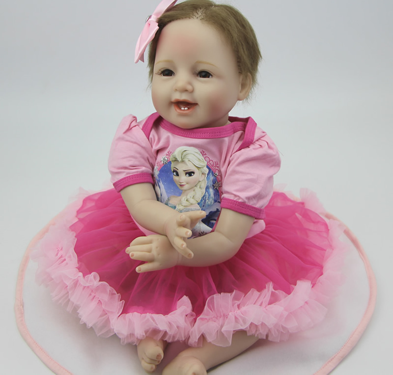 22 Inch Reborn Baby Doll Silicone NPK Doll Lifelike Princess Girl Handmade Newborn Toy Simulation Baby Alive Doll Free Shipping