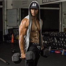 New GYMSHARK Popular Fashion Outdoor Sweatshirt Summer Men Casual Hoodies Sweatshirts Cotton O-Neck Sleeveless Sleeve Hoodies