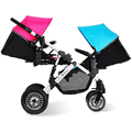 High Quality Twins Baby Stroller High Landscape Aluminum Alloy Pram Twins Folding Shockproof Pneumatic Wheel Twin