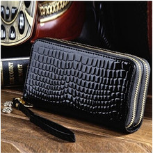 Genuine Leather Wallet Cowhide Women’s Wallets Clutch Long Design Purse Bags Handbag Fashion Women Purse Patent Leather Bag