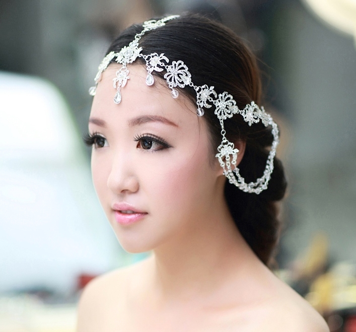 Crystal Bridal Hair Jewelry Rhinestone Flower Headbands Wedding Hair ...