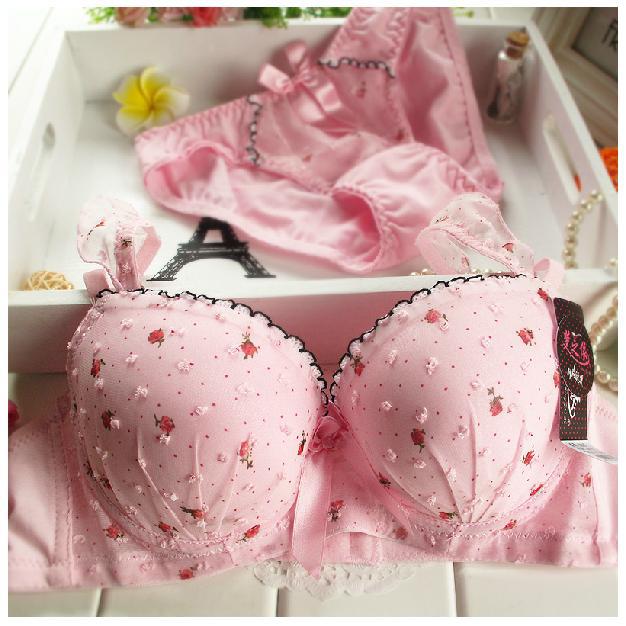 Free shipping 2013 new women's cute bra Lovely Floral patterns womens