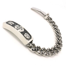Guarantee 100% Mens Boys 316L Stainless Steel Cool Punk Gothic Cross Link Five Point Star Cool Bracelet