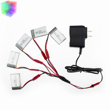 MJX X800 3.7V 750mAh lipo battery 5pcs with charger for MJX x400 X300C lithium batteries rc Helicopters Airplanes drone parts
