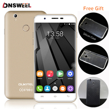 Бесплатный Случай Oukitel U7 Плюс 4 Г/U7 Pro Сотовый Телефон MT6737 Quad Core Отпечатков Пальцев Смартфон 2 Г + 16 Г Android6.0 13MP мобильный телефон