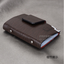 New 2015 women men genuine leather famous designer brand business bank credit Card holder bag case