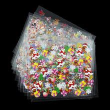 24 Designs Lot Beauty Christmas Style Nail Stickers 3D Nail Art Decorations Glitter Manicure DIY Tools