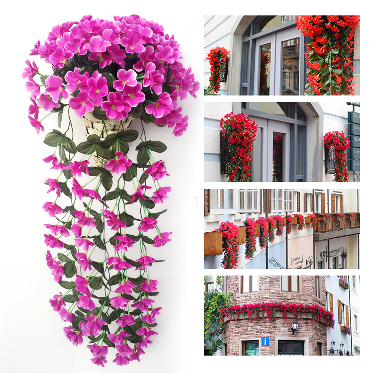 Online Buy Wholesale silk flower hanging baskets from China silk flower