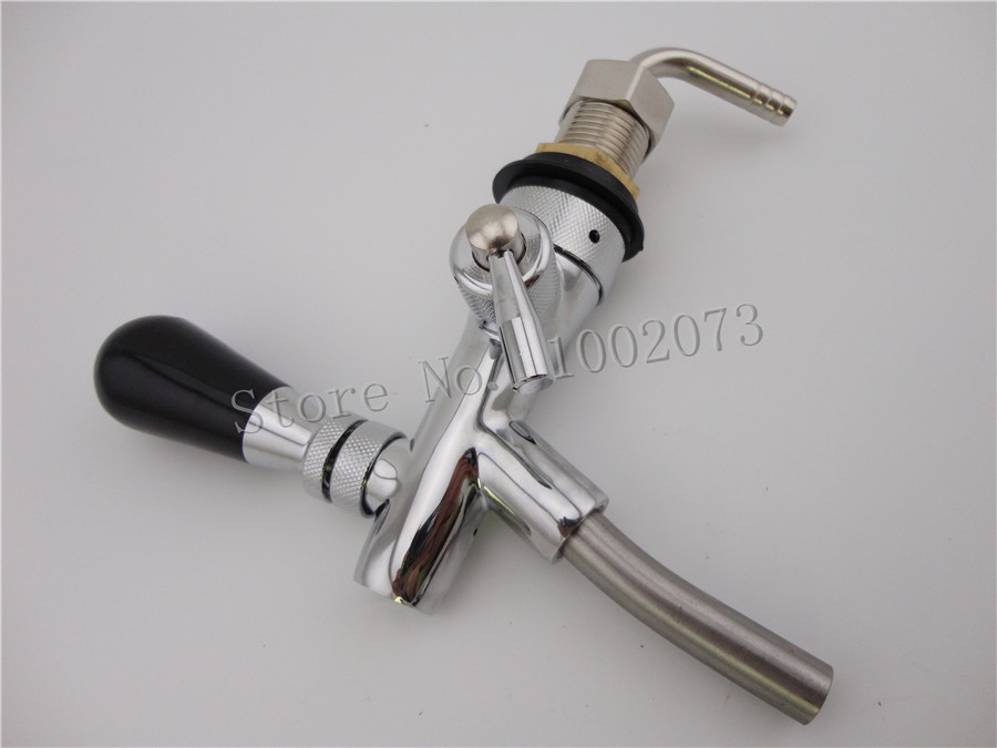 Kegerator Draft Beer Faucet with Flow Controller chrome plating Shank Tap Kit for homebrew making tap (1)