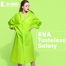 PVC Environment Safety Raincoat With Hood For Men And Women Outdoor Rainwear Waterproof Poncho Over Knee Length Rain Coat