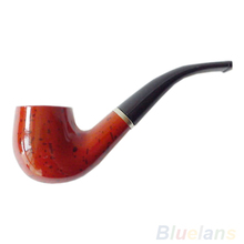 Vintage Durable Woody Break in Tobacco Pipe For Smoking with Leather Case  02SG