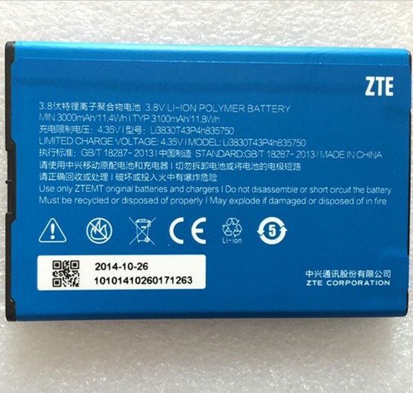 Free shipping 100 Original LI3830T43P4H835750 Battery For ZTE V5 Max N958st Mobile Phone Batterie Battery with