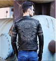 DHL Free shipping Gift Brand clothing men skull leather Jackets men s top genuine Leather biker