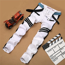 Hot Sale White Mens Jeans 2016 New Arrival Ripped Jeans Famous Brand Designer Jeans High Quality Elastic Skinny Jeans
