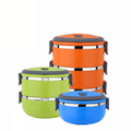 Korean Round Shape Portable Food Container Stainless Steel Thermal Insulated Lunch Box Bento Food Picnic Container