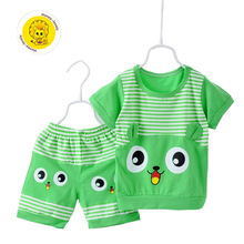 Honey Lovely 2016 Summer Clothes Newborn Set Cartoon Clothing European Baby Boy Cotton T-Shirt Pant Sport Suit For Kid