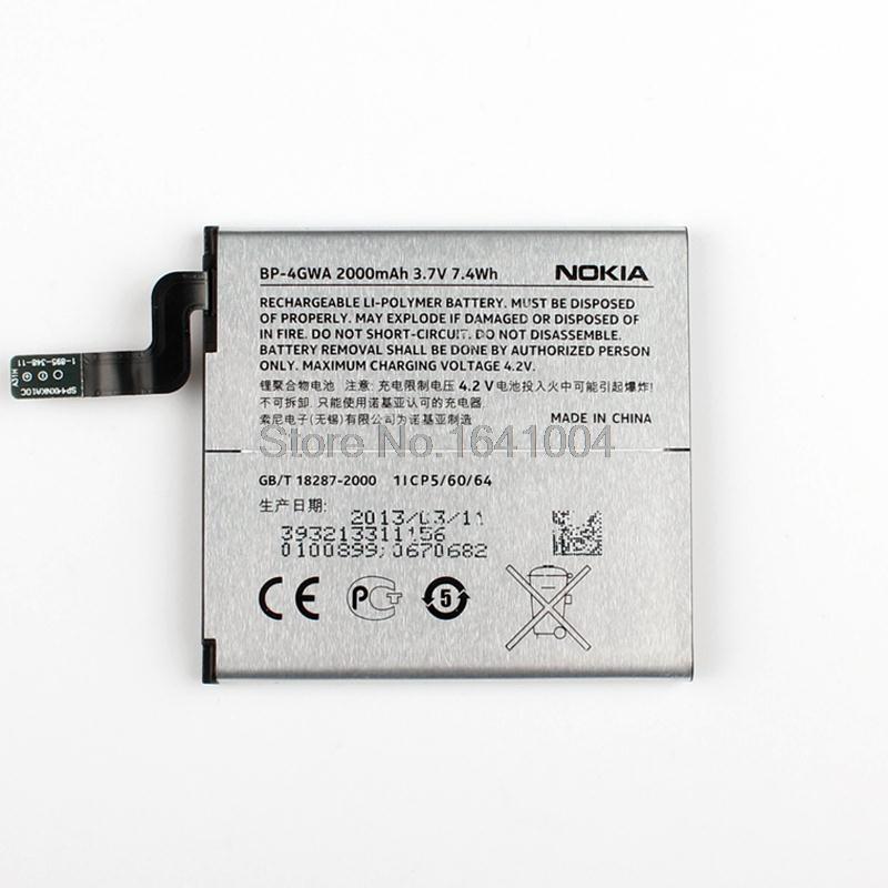 100 Original Replacement Battery For Nokia BP 4GWA BP4GWA lumia 720 720t 625 625h 2000mAh