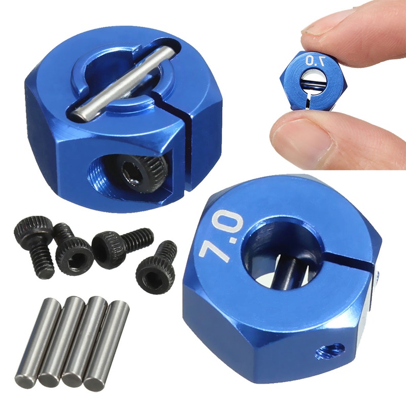 Blue RC Metal 7.0 Wheel Hex 12mm Drive With Pin Screw For HSP HPI Tamiya RC Car R SODIAL