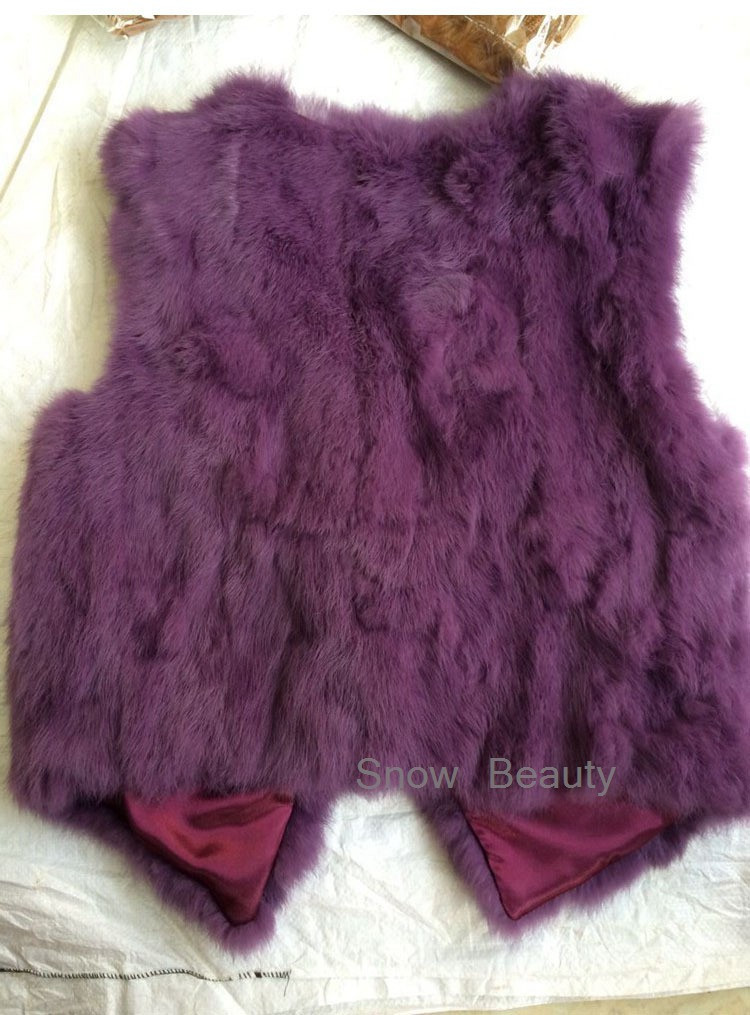 women rabbit fur vest short (33)