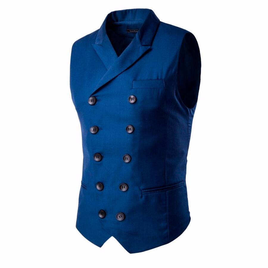 7.1 Fashion Slim Fit Leisure Waistcoat Double Breasted Men Suit Vest Tuxedo Formal Business Jacket Sleeveless vest