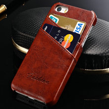 Vintage PU Leather Case For iPhone 5 Phone Bag Cover FASHION Logo For iPhone 5s With Card Holder Grease Skin